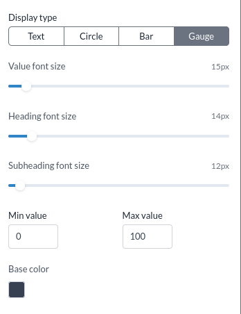 The Gauge display settings
