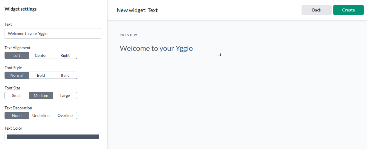 Text widget