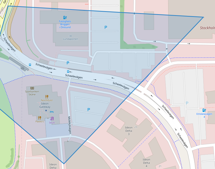 Geofences ritade på kartan
