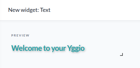 En Text-widget på en dashboard, som visar formaterad statisk text